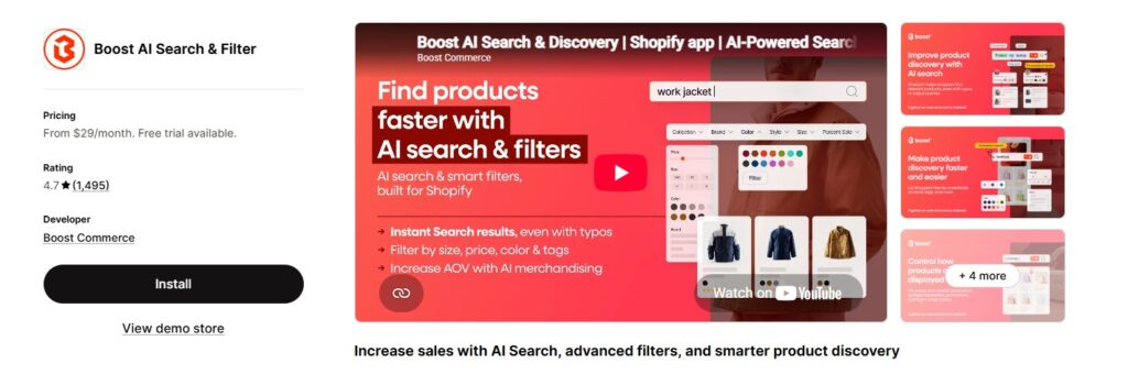 Boost AI Search and Filter Shopify App Store