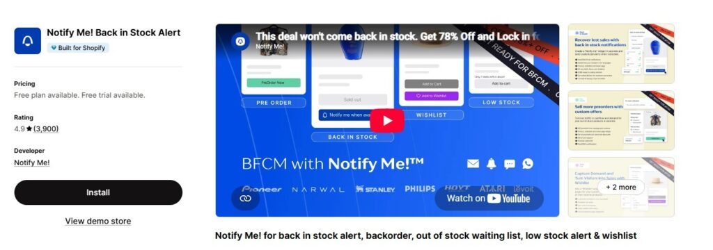 Nodify my Shopify App Store dashboard.