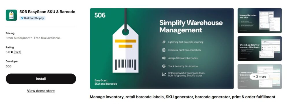 easy scan shopify app