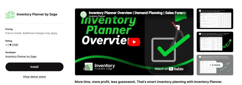 inventory planner by sage shopify app