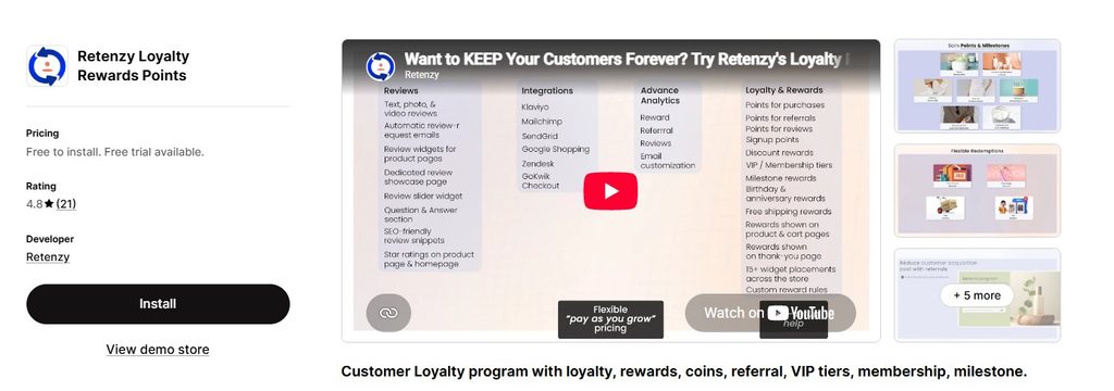 Retenzy Loyalty Rewards Points

