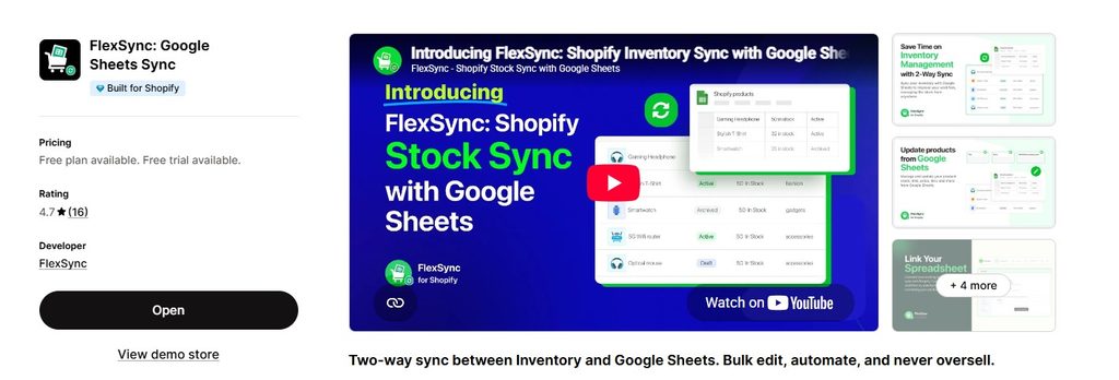 FlexSync App Store Dashboard