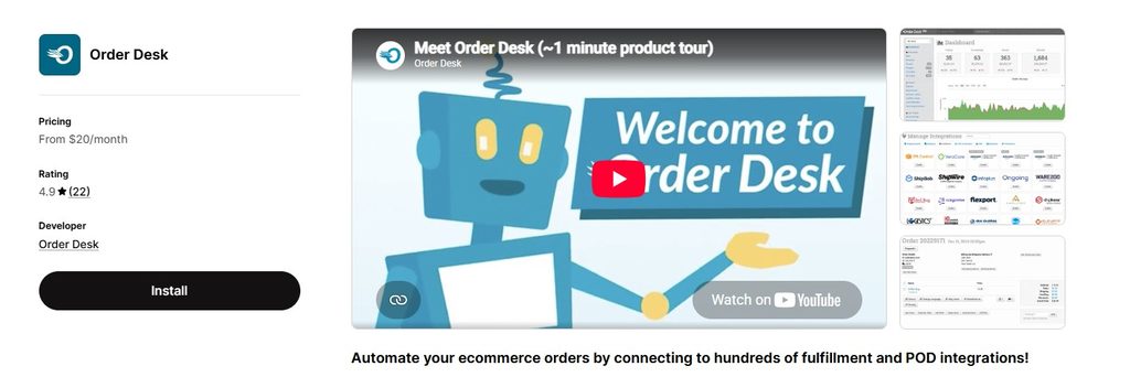 Order Desk App Store Dashboard