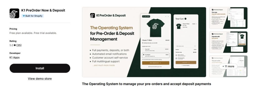 K1 PreOrder Now & Deposit